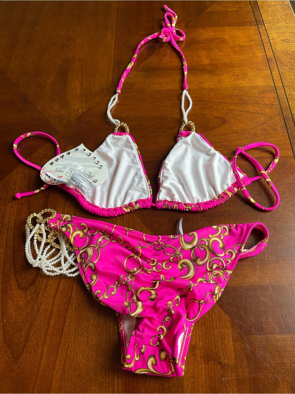 Brand NWT and liner beach bunny collectible RARE bikini bejeweled L set!!! - Picture 6 of 13